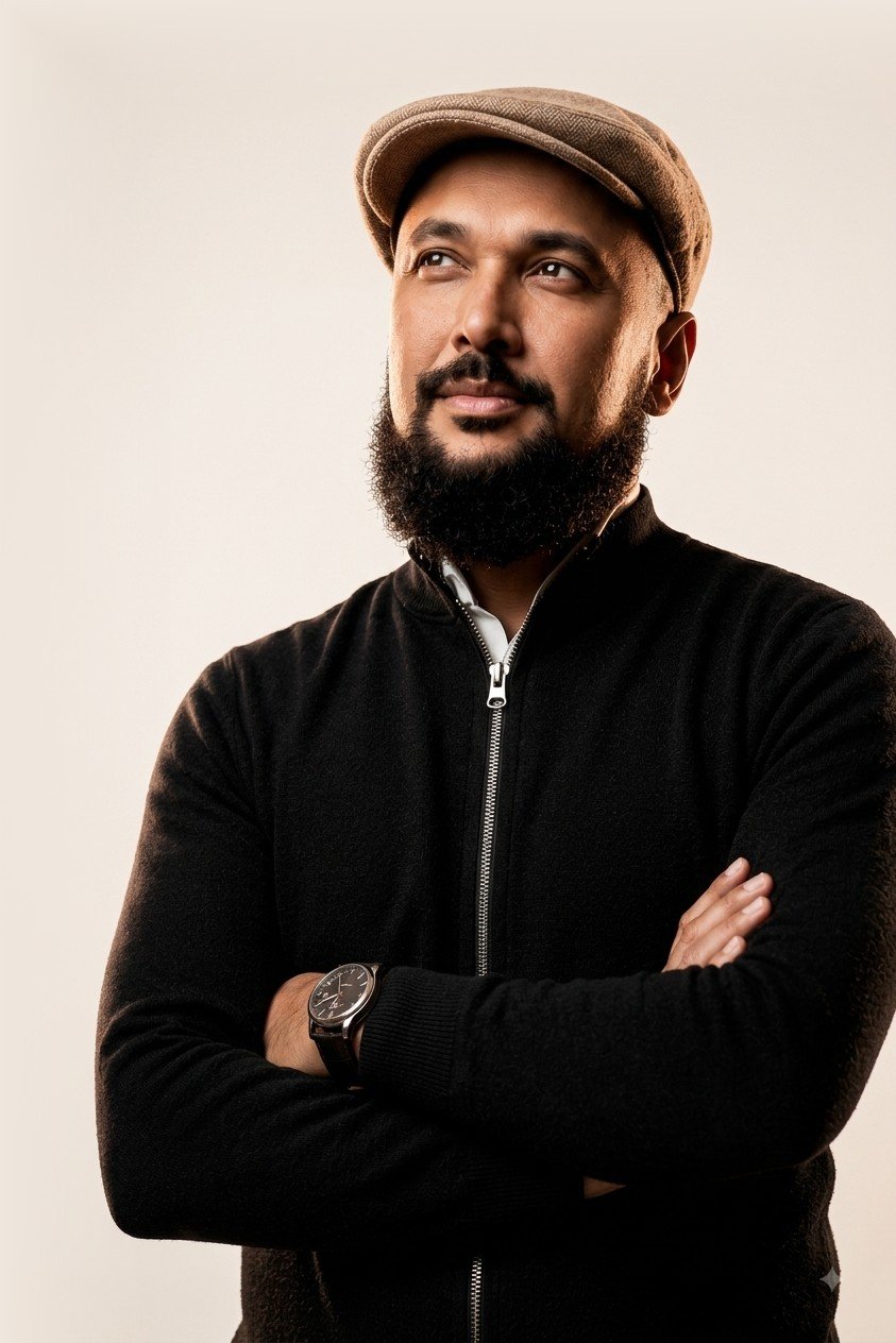 Portrait of Khaalid Mooradd, founder of Harpford